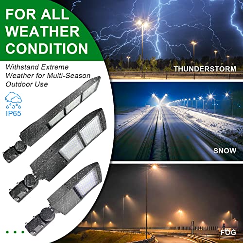 LED Parking Lot Lights 100W Shoebox Street Pole Lighting Fixture 5000K - color: 100W + (100-277V 5000K), size: Adjustable Slip Fitter Mount Bracket