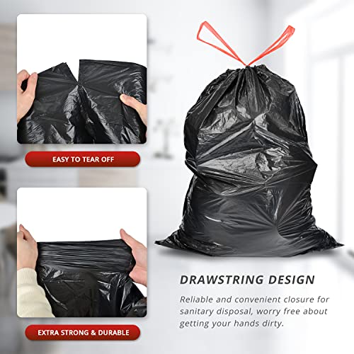15 Gallon Drawstring Trash Bags, 102 Count, Black - size: 1 Count (Pack of 102)