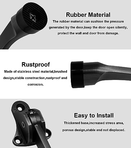4 Inch KickDown Door Stopper, Black, 2pcs - color: Black, size: 2 Pieces