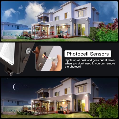 JTT 6Pack 75W/60W/45W LED Wall Pack Lights, Dusk to Dawn with Photocell,ETL