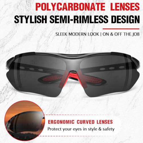 Safety Glasses for Work, ANSI Z87.1 and UV400 Eye Protection Glasses - color: 12pack-gray