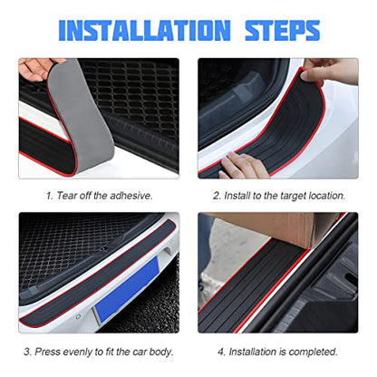 8sanlione Non-Slip Rubber Car Rear Bumper Guard Strip, Pink/40.9"x3.5" - color: Pink, size: 40.9"x3.5"