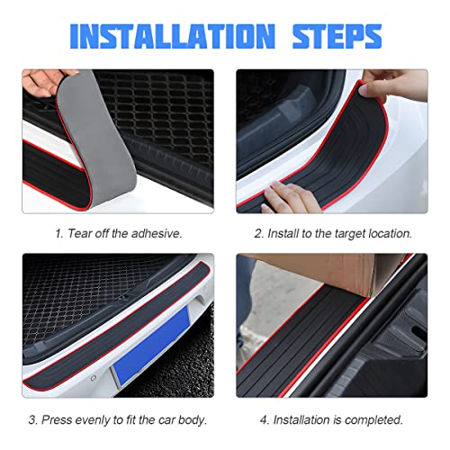 8sanlione Non-Slip Rubber Car Rear Bumper Guard Strip, Green/35.4"x2.7" - color: Green, size: 35.4"x2.7"