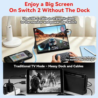 S123E 12.3 Inches Portable Monitor Touchscreen Monitor for Switch/Switch 2 - size: 12.3"