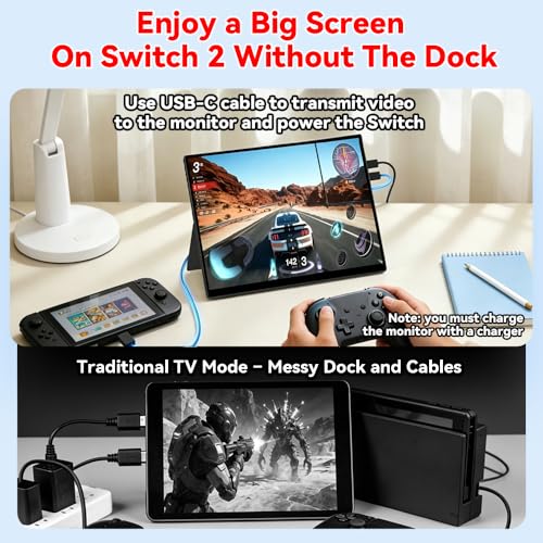S123E 12.3 Inches Portable Monitor Touchscreen Monitor for Switch/Switch 2 - size: 12.3"