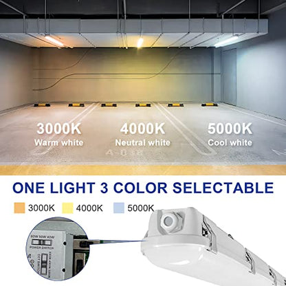 LED Vapor Tight Light 4FT Industrial Vapor Proof Garage Lighting Fixture - color: 6 Pack