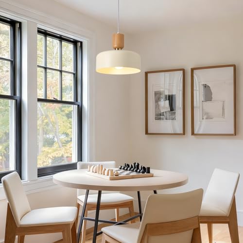 TeHenoo Modern Pendant Lighting, Soft Cream, 12 inch - color: Soft Cream