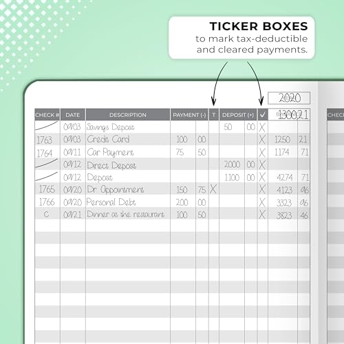 Clever Fox Check Register Book, Checkbook Ledger, 5.8x8.3 Dark Green - color: Dark Green, size: A5 (5.8'' x 8.3'')
