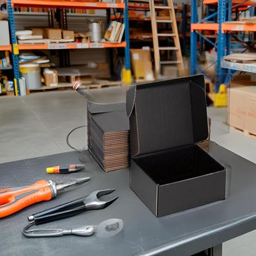 8x6x4 Black Shipping Boxes for Small Business, Packing, 25 Pack - color: Black, size: 8x6x4 Inch