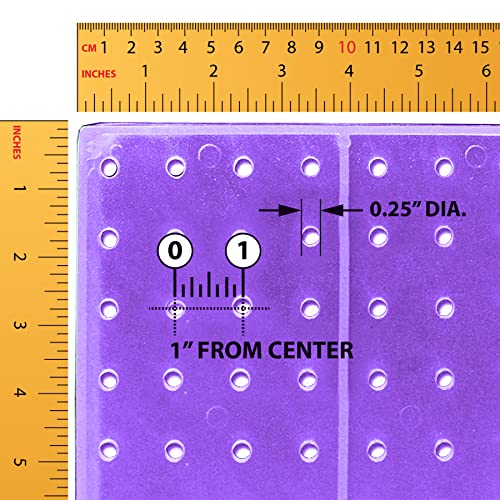 Azar Displays 700770-PUR-6B50 TWO-SIDED PEGBOARD FLOOR DISPLAY NON- REVOLVING ROUND STUDIO BASE. PANEL SIZE: 16" W X 60" H, Purple, (50-Pack 6" Hooks Included)
