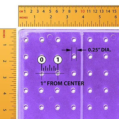 Azar Displays 700770-PUR-6B50 TWO-SIDED PEGBOARD FLOOR DISPLAY NON- REVOLVING ROUND STUDIO BASE. PANEL SIZE: 16" W X 60" H, Purple, (50-Pack 6" Hooks Included)