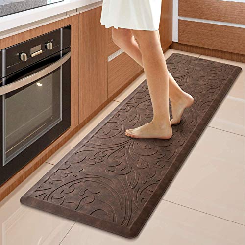 Kitchen Mat Cushioned Anti-Fatigue Comfort Standing Mat Rug for Home,Office - color: Brown, size: 1'5" x 5' (Rectangular)