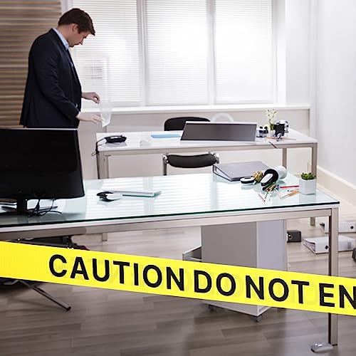 Sasylvia 4 Pcs Fixed Wall Mount Retractable Belt Barrier 10ft Crowd Control Barriers Caution Do Not Enter Retractable Rope Sturdy Safety Belt with Case and Braking System Locking Button