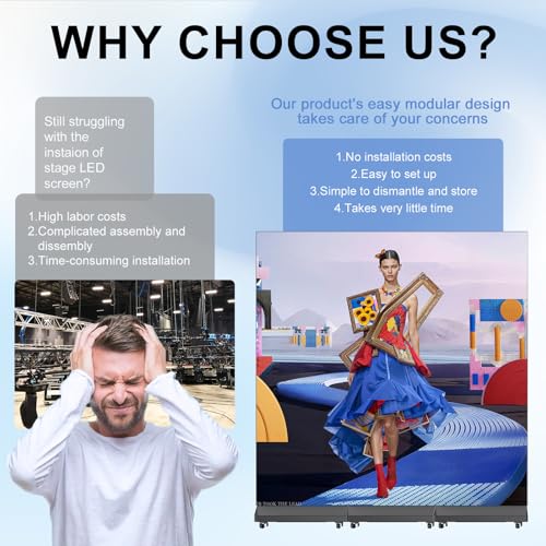 80 Inch LED Digital Signage Display with P1.86, LED Poster Screen Frameless Splicing, Advertising Display GOB LED Screen with Flight Case for Giant Commercial Events & Rentals (Black, 1 Unit) - color: Black, size: 1 Unit