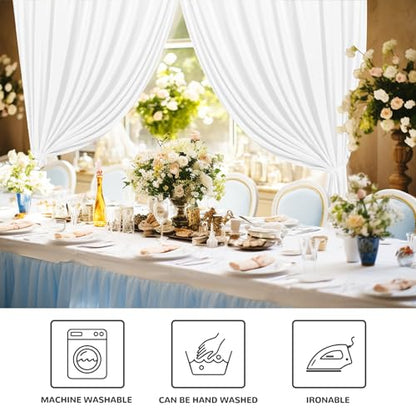 MEETSKY White Backdrop Curtains,Photo Birthday Backdrop,5ft x 10ft,2 Panels - color: White, size: 60"W x 120"L (Pack of 2)