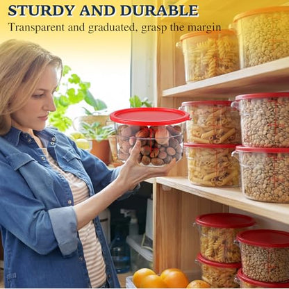 Ziliny 1 Pcs 2 Qt Dough Proofing Container with Lid and Red Scale, Red - color: Red, size: 2 Qt
