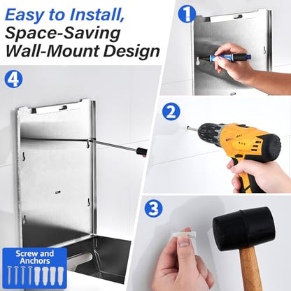 Commercial Paper Towel Dispenser Wall Mount, 304 Stainless Steel - size: 400 C-Fold/525 Multi-Fold