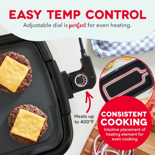 Dash Deluxe Everyday Electric Griddle, Removable Nonstick Plate, Black - color: Black