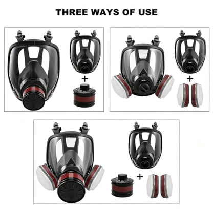 Full Face Dust Mask, Reusable Full-Face Mask, Full Face Cover Mask with for Paint, Against Dust - color: 1pcs Full-mask-01