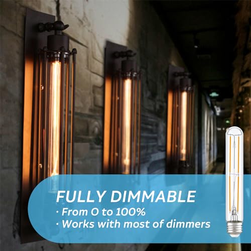 Tube Light Bulbs 7.3 Inch E26 T10 LED Bulb 6W,2700K Solf White 600LM - color: Warm White 2700k, size: 7.3 Inch-4 Count