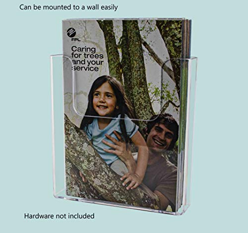 Hanging Bifold Holder with Hardware for 6.5" Printed Literature and Materials Space Saving Wall Display Booklet Take One Organizer Clear Acrylic by Marketing Holders