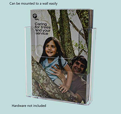 Hanging Bifold Holder with Hardware for 6.5" Printed Literature and Materials Space Saving Wall Display Booklet Take One Organizer Clear Acrylic by Marketing Holders