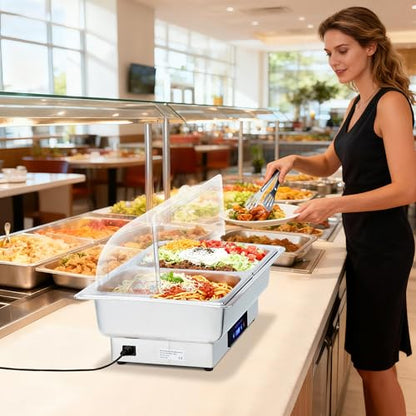 Garvee Electric Chafing Dish 9QT Stainless Steel Food Warmer Temp Control - size: 1/2 Half Pan