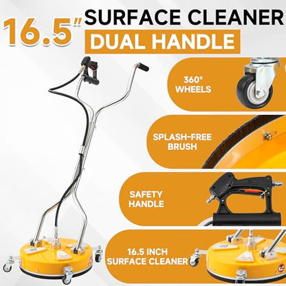 RIDGE WASHER Power Washer Surface Cleaner with Dual Handle, 16.5 Inch - size: 16.5" Pressure Washer Surface Cleaner