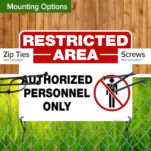 Restricted Area Authorized Personnel Only Sign, 24x30 Inches, Rust Free - size: 24x30 Aluminum