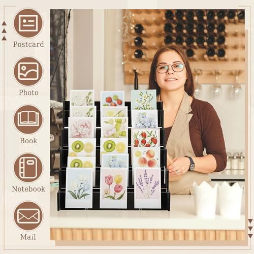 Yuntau 5 Tier Greeting Card Display Stand, Black - color: Black, size: 5 Tier