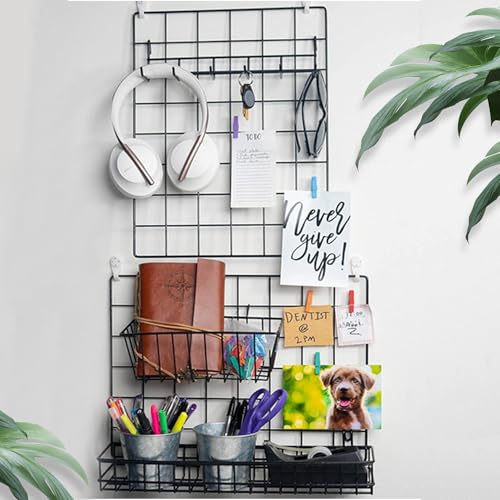 2' x 5.5' Grid Wall Panels Standing Wire Grid, Study Display Rack with T-Base Wheels Freestanding Gridwall Panel Tower for Shows, Black (4) (4A) - size: 4A