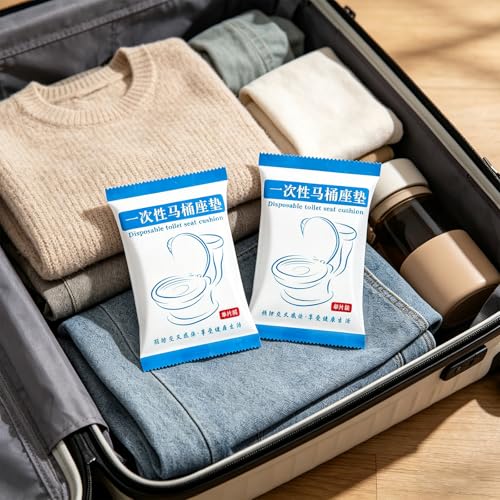 100 Pack Disposable Toilet Seat Cover Waterproof Non-Woven Fabric, Disposable Toilet Seat Covers for Travel, Disposable Seat Covers for Hotel Hospital Public Restroom, Individual Package
