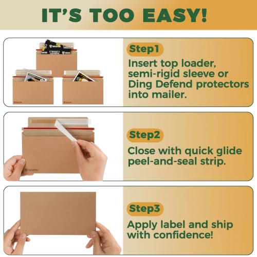 Card Shipping Envelopes 510 Pack - 7 x 4.35 Inches Trading Cards Mailers - color: Kraft - 510 Pack