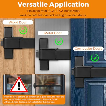 BEAMNOVA 32 Inch Black 2-in-1 Commercial Door Push Bar Panic Exit Device - color: Black