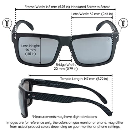 X Power ANSI Z87+ Extra Large Weekenders Impact Resistant Safety Sunglasses - color: 010 Black & Carbon Fiber Frame / Grey Lens, size: X-Large