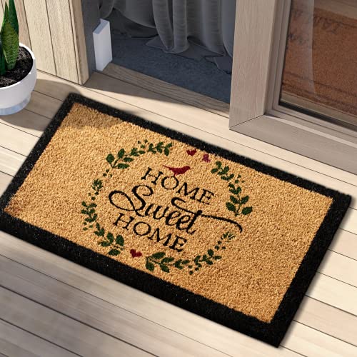 LuxUrux Welcome Mats Outdoor Coco Coir Doormat, with Heavy-Duty PVC Backing - Natural - Perfect Color/Sizing for Outdoor/Indoor uses. (17 x 36) - color: Camel, size: 17'' x 36''