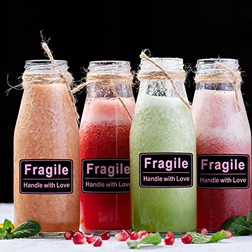 Outus 500 Pcs 2x3 Pink Fragile Sticker for Shipping Handle with Love Label - size: 2 x 3 inch