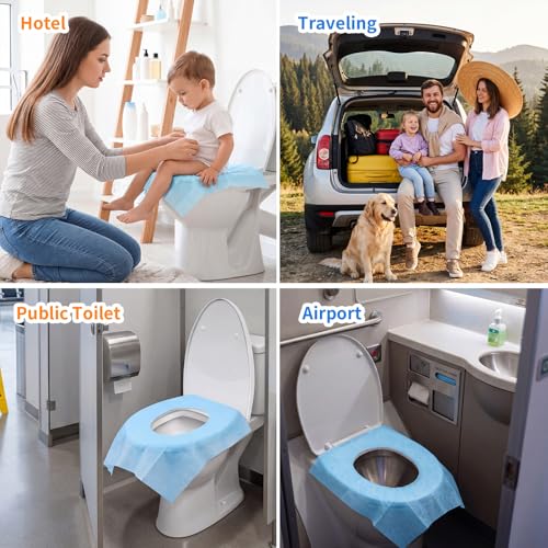 Dunzoom 200 Pack Disposable XL Toilet Seat Covers Individually Wrapped