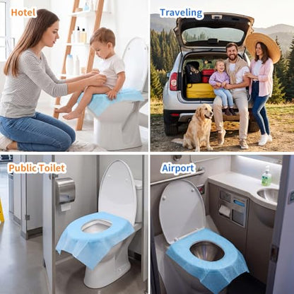 Dunzoom 200 Pack Disposable XL Toilet Seat Covers Individually Wrapped