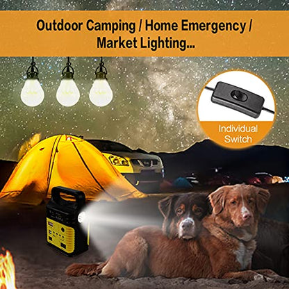 Portable Solar Generator with Panel,10000mAh Power Station for Camping - color: Yellow