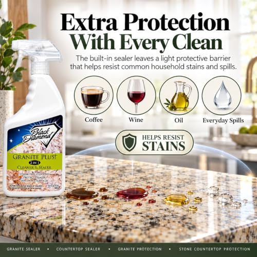Granite Plus 2-in-1 Cleaner & Sealer for Granite & Quartz Counters, 1QT-1G - size: 80 Fl Oz (Pack of 2)
