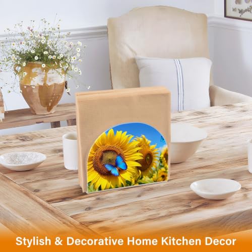 Blooming Sunflowers Napkin Holder for Table Acrylic Tissue Dispenser - color: Blooming Sunflowers