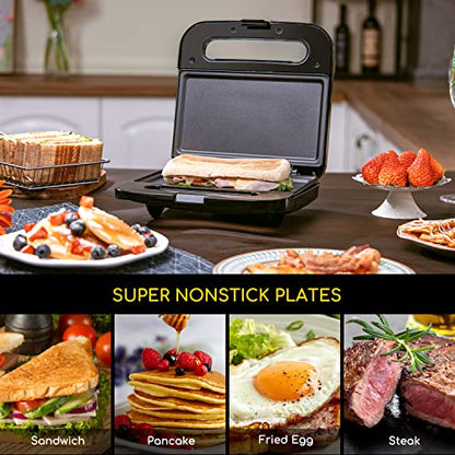 Aigostar Sandwich Maker, Non-Stick Panini Press Sandwich Maker