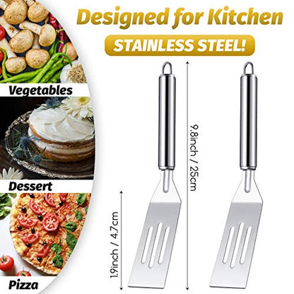 Patelai 5 Pcs Mini Spatula Set for Desserts Brownies, Slotted, Steel - color: Steel, size: Slotted