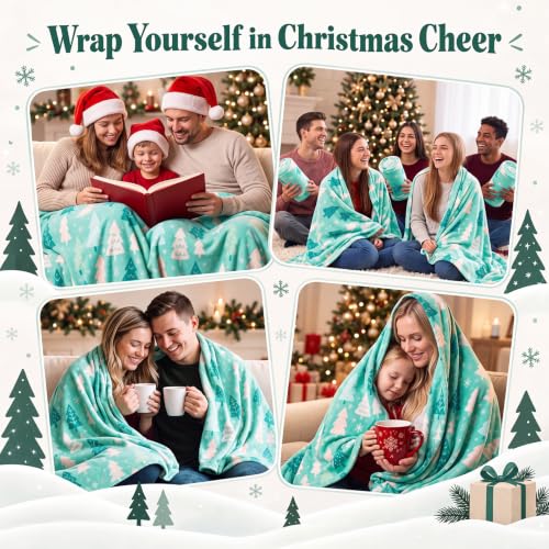 Kinlop 40 Packs Fleece Blanket Bulk 60 x 50 Inch Soft Lightweight Fleece Blanket Warm Throw Blankets Plush Pet Blankets for Bed Couch Sofa Home Office Wedding Camping Gifts (Christmas Tree) - color: Christmas Tree