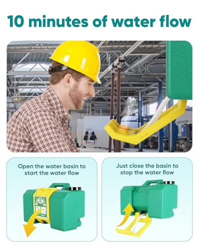 Portable Eyewash Station 8 Gallon, OSHA Approved Eye Wash Station for Wall, Gravity Fed Emergency Eye Wash Station with 15 Minute Flush, Portable Eye Wash Station for Construction Site Lab Garage