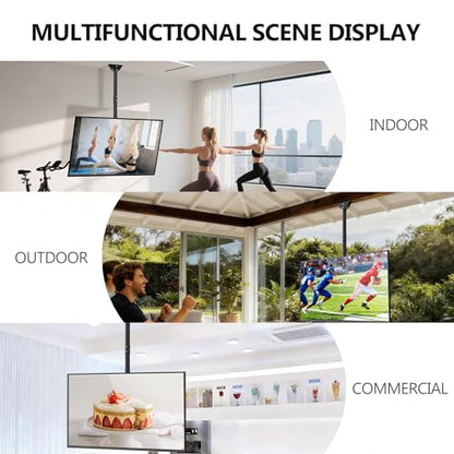 WALI Heavy Duty Ceiling TV Mount for 37-90 inch Large TVs, up to 220 lbs - color: Black (800x400mm), size: 2.5 feet