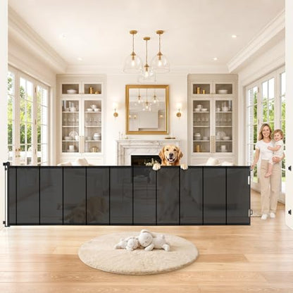 Pawtners Retractable Baby Gates, 34" Tall Extends to 150" Wide Dog Gate - size: 0-150" W x 34" H