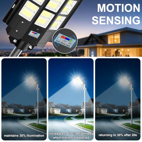 Solar Street Light Outdoor Waterproof Commercial Parking Lot Lights Motion Sensor 10000W LED Floodlight Dusk to Dawn, Outside Solar Lights for Yard Garden Pathway Patio - size: XL-2PCs