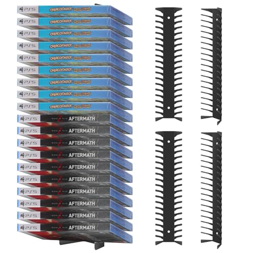 4 Pack Wall Mount DVD Storage Shelf for CD & Video Game Case, Holds 72 Disc - size: 4-Pack
